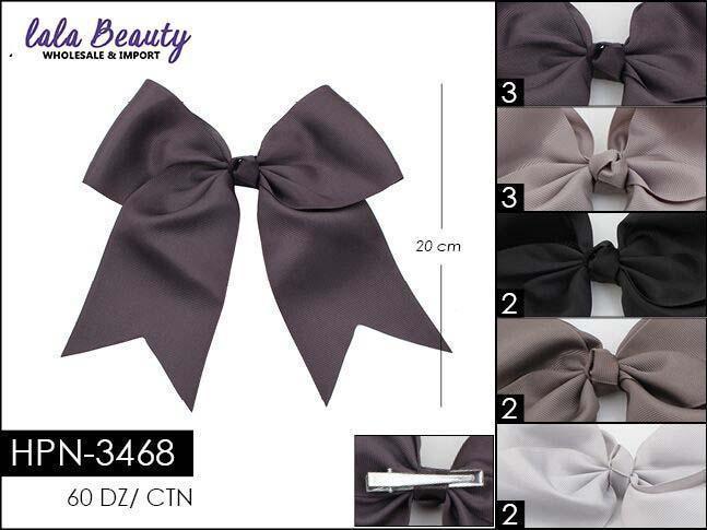 Large Cheer Bow-Gray Mix