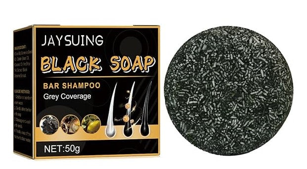Black Soap Shampoo and Grey Coverage Bar