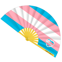 Load image into Gallery viewer, Trans Pride Flag Hand Fan
