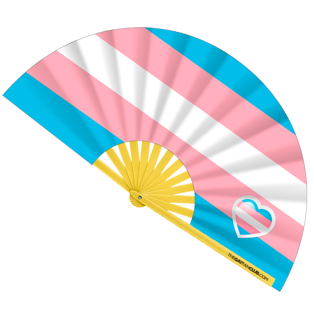 Trans Pride Flag Hand Fan