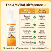 Load image into Gallery viewer, AMVital Turmeric Saffron Foaming Face Wash with Cleansing Brush
