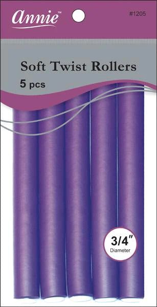 Annie Soft Twist Rollers 5pcs - 3/4in Diameter Purple