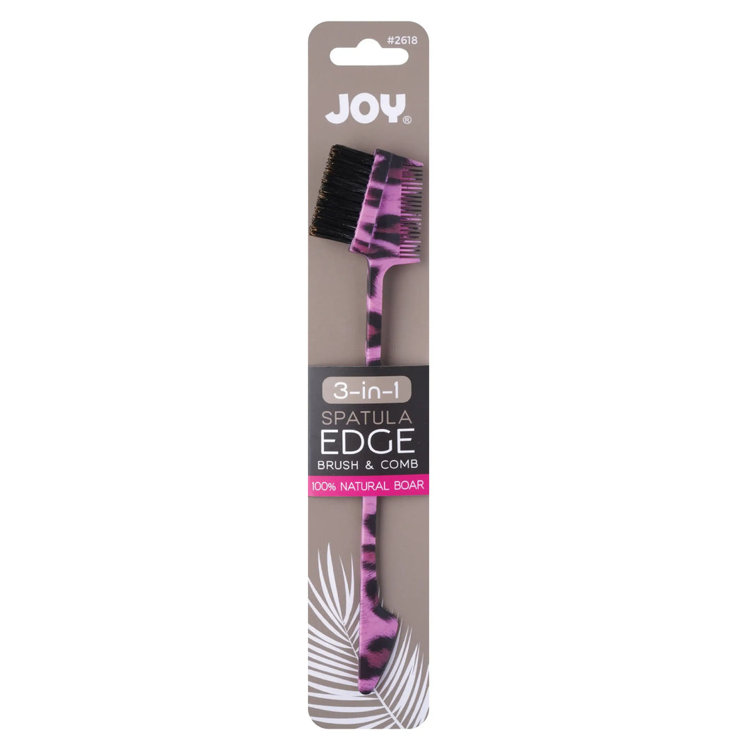 Joy 3 in 1 Spatula Edge Brush Boar Bristle - Animal Asst.