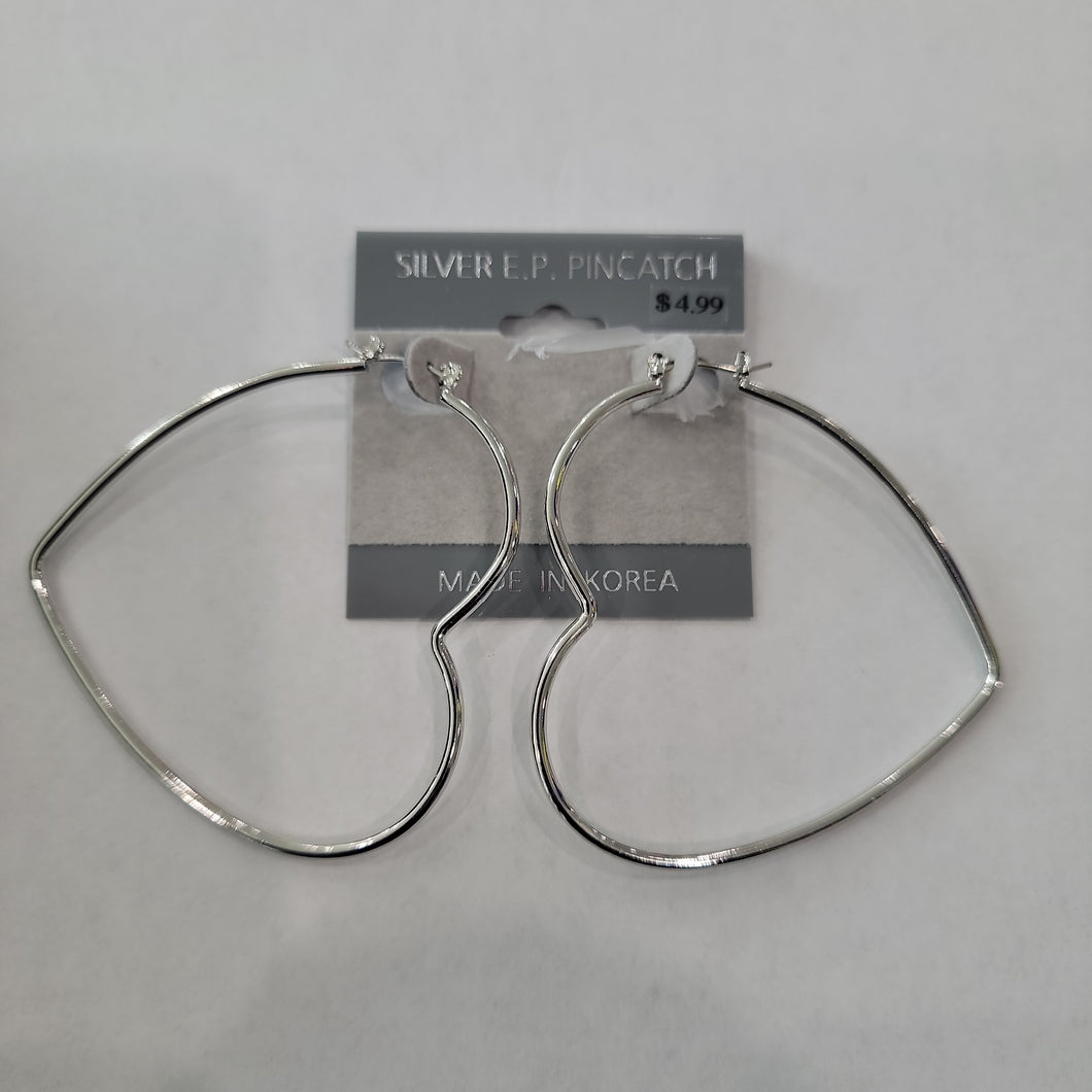Heart Hoop Earrings #351555-S