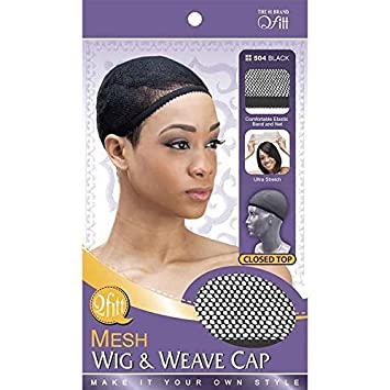 Qfitt Closed Top Mesh Wig and Weave Cap, Black - 1ea