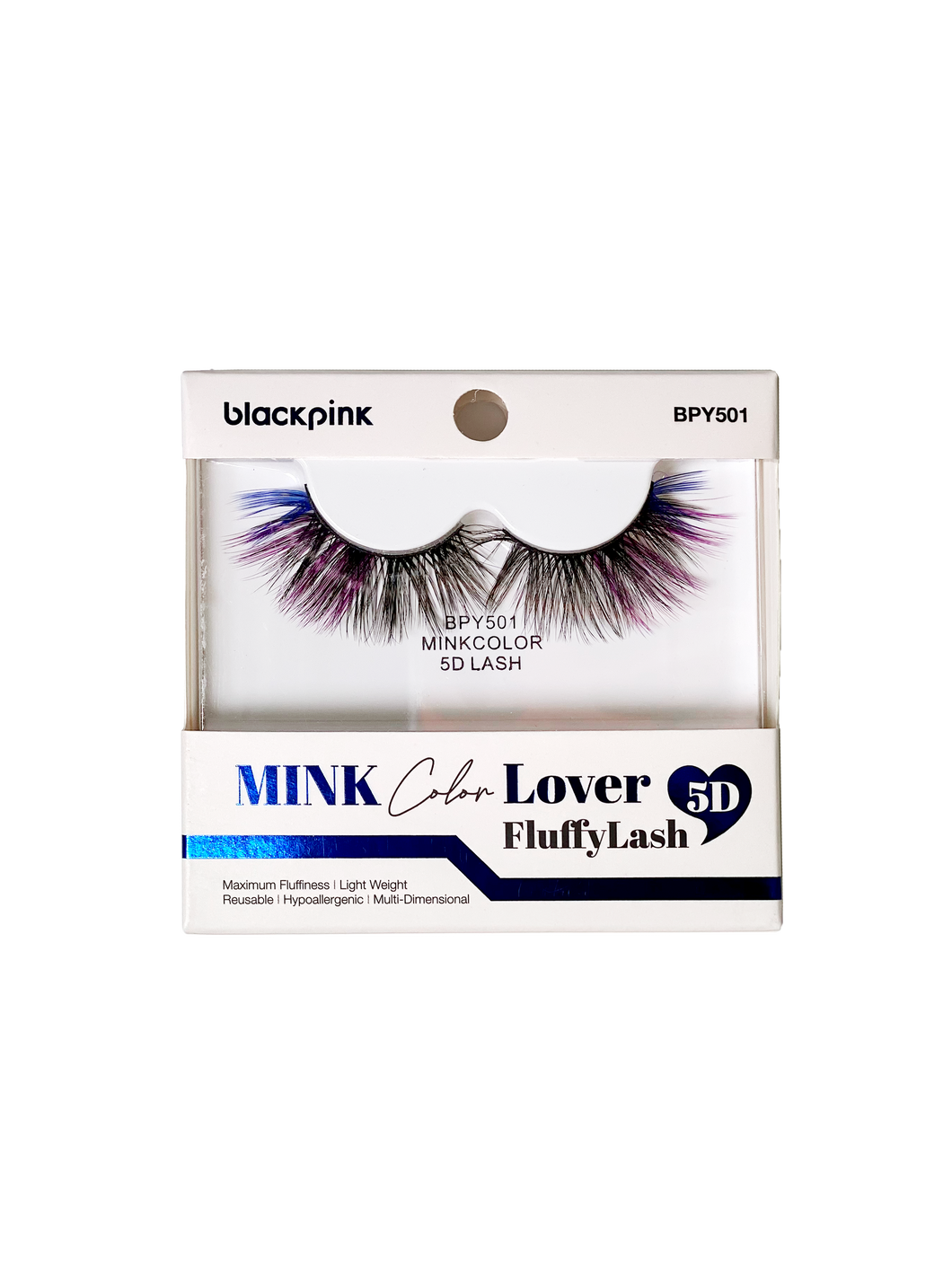 Blackpink 5D Faux Mink Color Lover Fluffy Lash: Blue/Purple BPY501