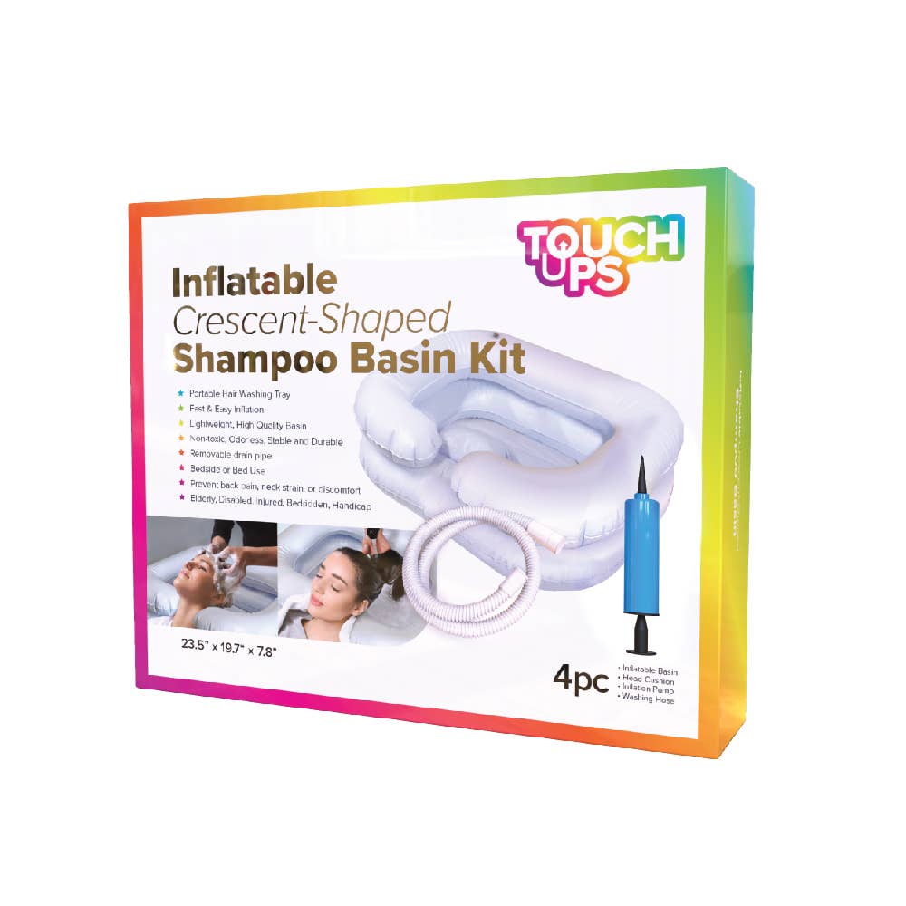 Touch Ups Inflatable Crescent-Shaped Shampoo Basin Kit