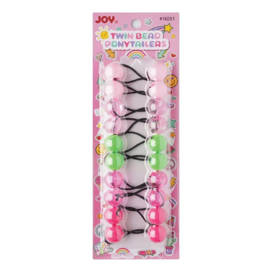 Joy Twin Bead Ponytailers, 10ct