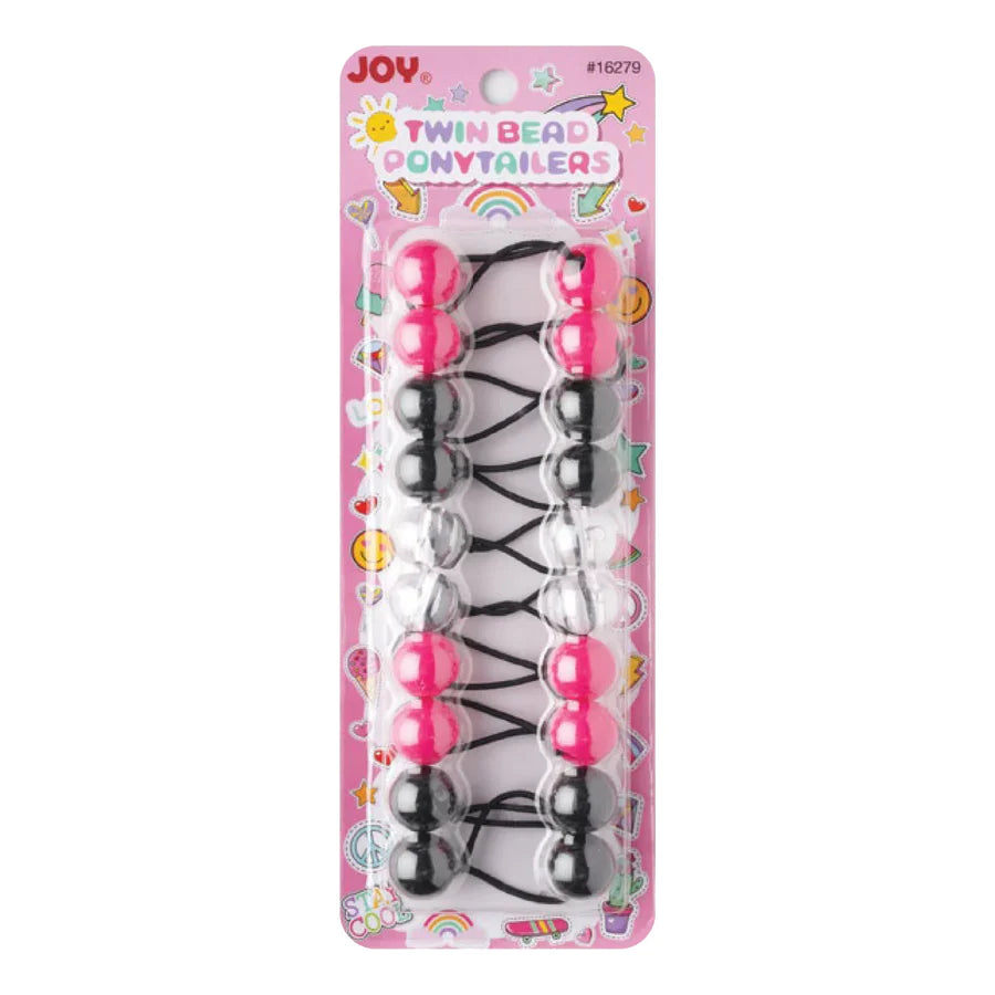 Joy Twin Bead Ponytailers, 10ct