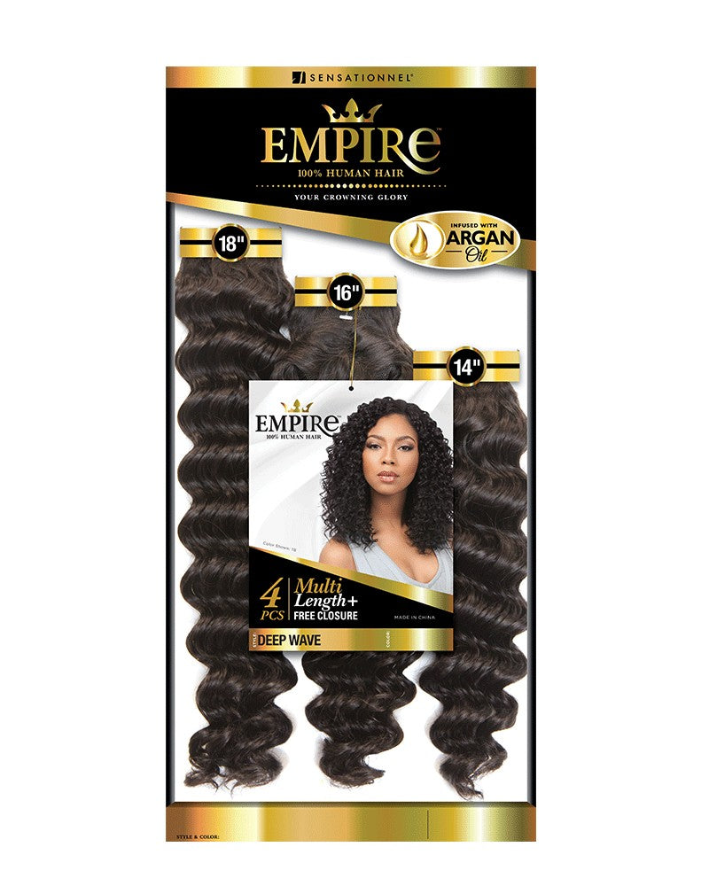 Empire 4pcs Multi Length & Closure, Deep Wave